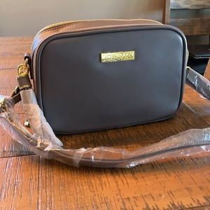 NEW- Grey Faux Leather Crossbody with Tassel